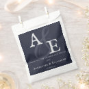 Search for navy blue wedding favour bags Typography