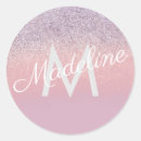 Search for purple round monogram stickers Girly