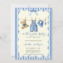 Search for bear baby shower invitations Blue