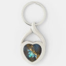 Search for twisted heart key rings Blue