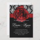 Search for black white red damask wedding invitations Winter
