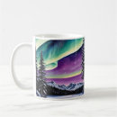 Search for snowy mugs Aurora borealis