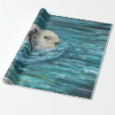Search for sea otters wrapping paper Green