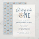 Search for nautical 1st birthday invitations Blue