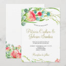 Search for coral red wedding invitations Watercolor