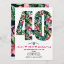 Search for beach 40th birthday invitations Pink