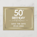 Search for 50th birthday save the date postcards Elegant