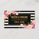 Search for pink and gold referral cards Makeup artist