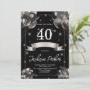 Search for silver 40th birthday invitations Black and silver