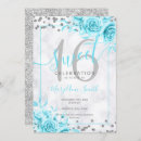 Search for teal and silver sweet 16 invitations Floral