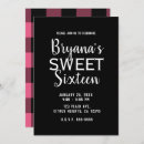 Search for plaid sweet 16 invitations Chequered