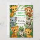 Search for jungle wild one birthday invitations Cute jungle animals