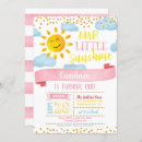 Search for little girl birthday invitations Our little sunshine