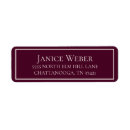 Search for maroon return address labels Burgundy
