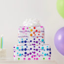 Search for rainbow dots wrapping paper Happy birthday