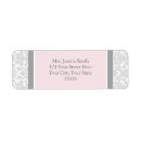 Search for pink damask return address labels Pretty