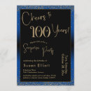 Search for 100th celebration birthday invitations Gold glitter