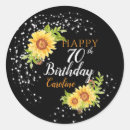 Search for 70th seventy 70 years old stickers Black