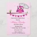 Search for owl bridal shower invitations Pink