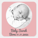 Search for baby girl birth announcement stickers Pink