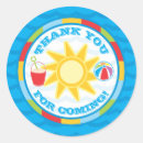 Search for beach thank you stickers Pool party birthday