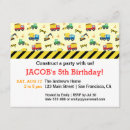 Search for construction vehicle birthday invitations Excavator