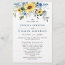 Search for sunflower wedding programs Greenery