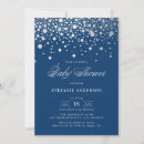 Search for navy and silver baby shower invitations Elegant
