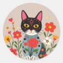 Search for cat with flowers stickers Floral
