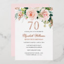 Search for rose gold 70th birthday invitations Foil