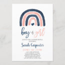 Search for navy and blush gender reveal invitations Blue or pink
