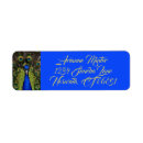 Search for peacock bird return address labels Turquoise