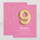 Search for ninth birthday invitations Pink