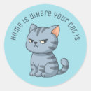 Search for grey tabby cat stickers Cartoon