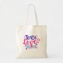Search for teacher quotes tote bags Teach love inspire