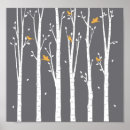 Search for cardinals on birch trees Grey