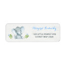 Search for grey elephant return address labels Elephant baby shower