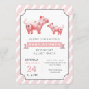 Search for pig baby shower invitations Watercolor