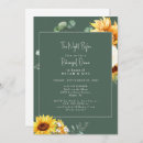 Search for sunflower rehearsal dinner invitations Green