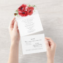 Search for red poppies wedding invitations Floral