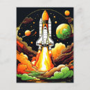 Search for blast vertical postcards Rocket ship
