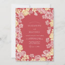 Search for coral red wedding invitations Botanical