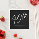 Search for 40th birthday napkins Typography