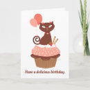 Search for cat and cupcake birthday cards Kitten