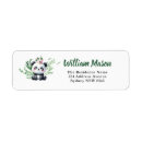 Search for panda bear return address labels Watercolor