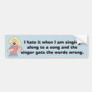 Search for singer bumper stickers Funny