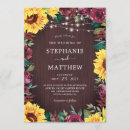 Search for burgundy sunflower wedding invitations Rustic