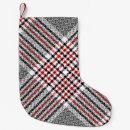 Search for red and black plaid christmas stockings Check