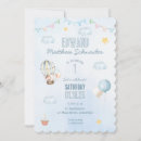 Search for blue hot air balloon birthday invitations Cute