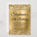 Search for golden 50th birthday invitations Glitter